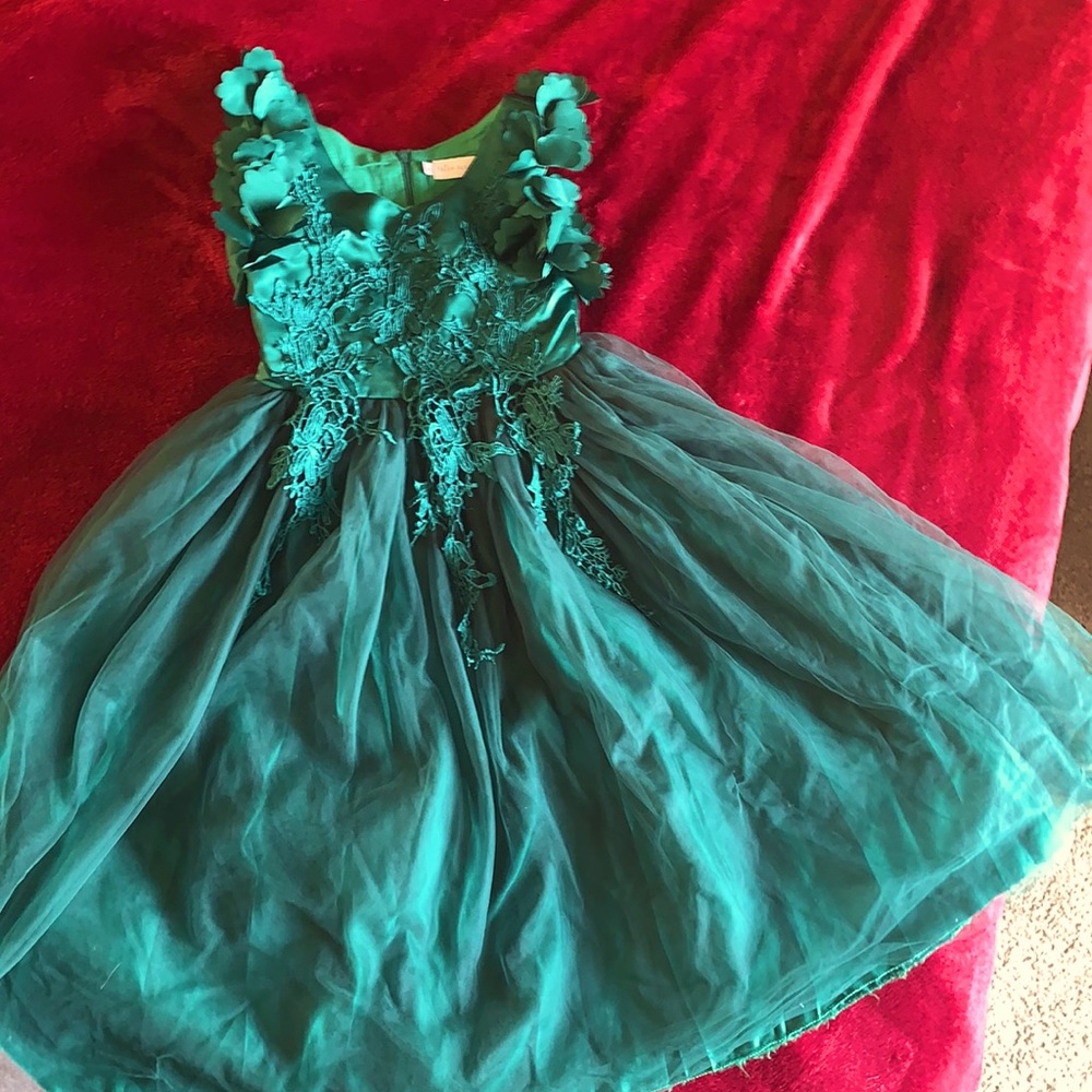 Emerald Green Girls Gown